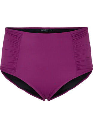 Korkeavyötäröinen bikinialaosa rypytyksellä, Dark Purple, Packshot image number 0