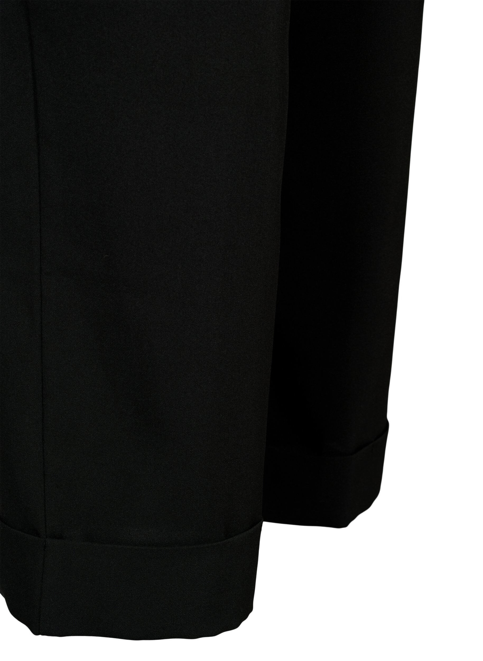 Zizzi Korkeavy&ouml;t&auml;r&ouml;iset housut, joissa on taitteet, Black, Packshot image number 3