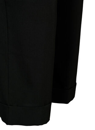 Korkeavyötäröiset housut, joissa on taitteet, Black, Packshot image number 3