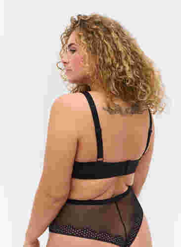Kaarituelliset rintaliivit kevyellä tekstuurilla , Black, Model image number 1
