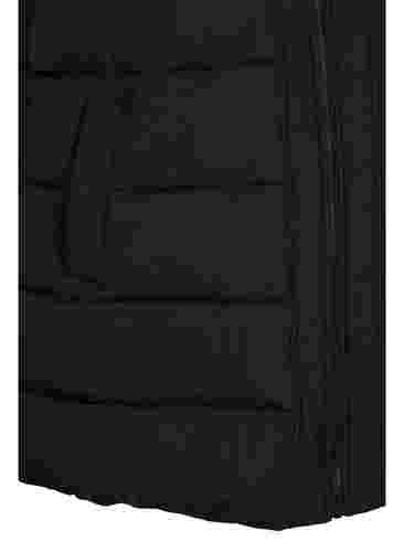 Pitkä liivi hupulla ja vetoketjulla, Black, Packshot image number 3