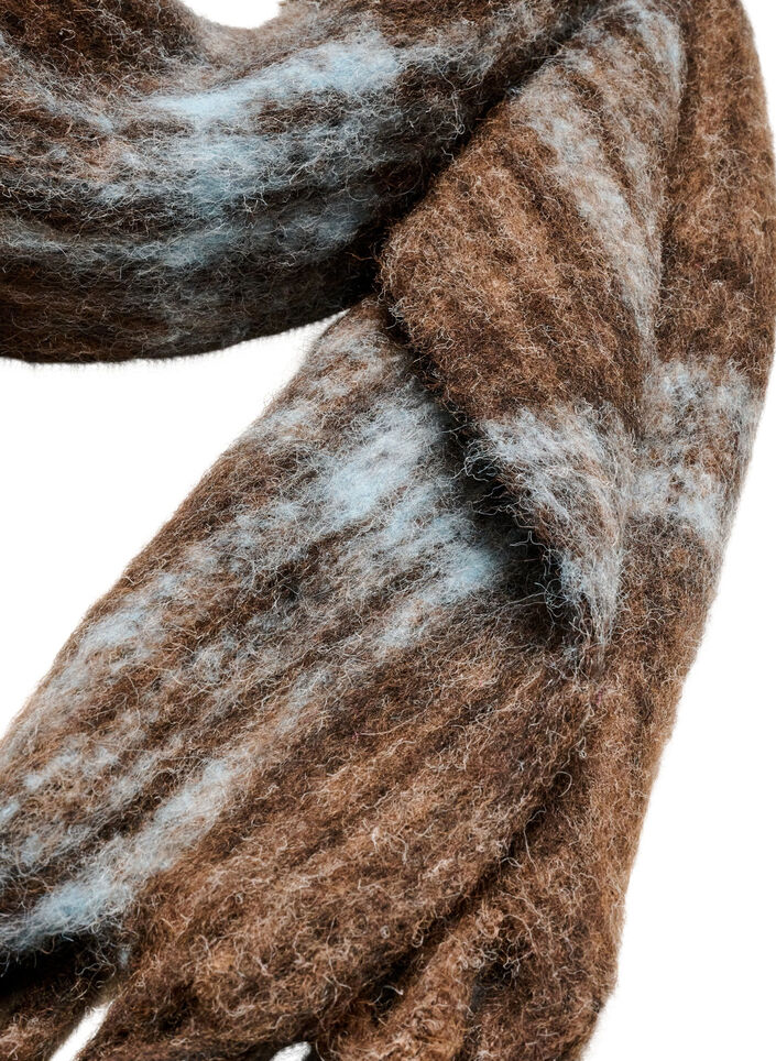 Pehme&auml; huivi hapsuilla, Ruskea, Packshot image number 1