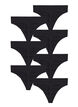 7-pack puuvillaiset stringit, Musta, Packshot image number 1