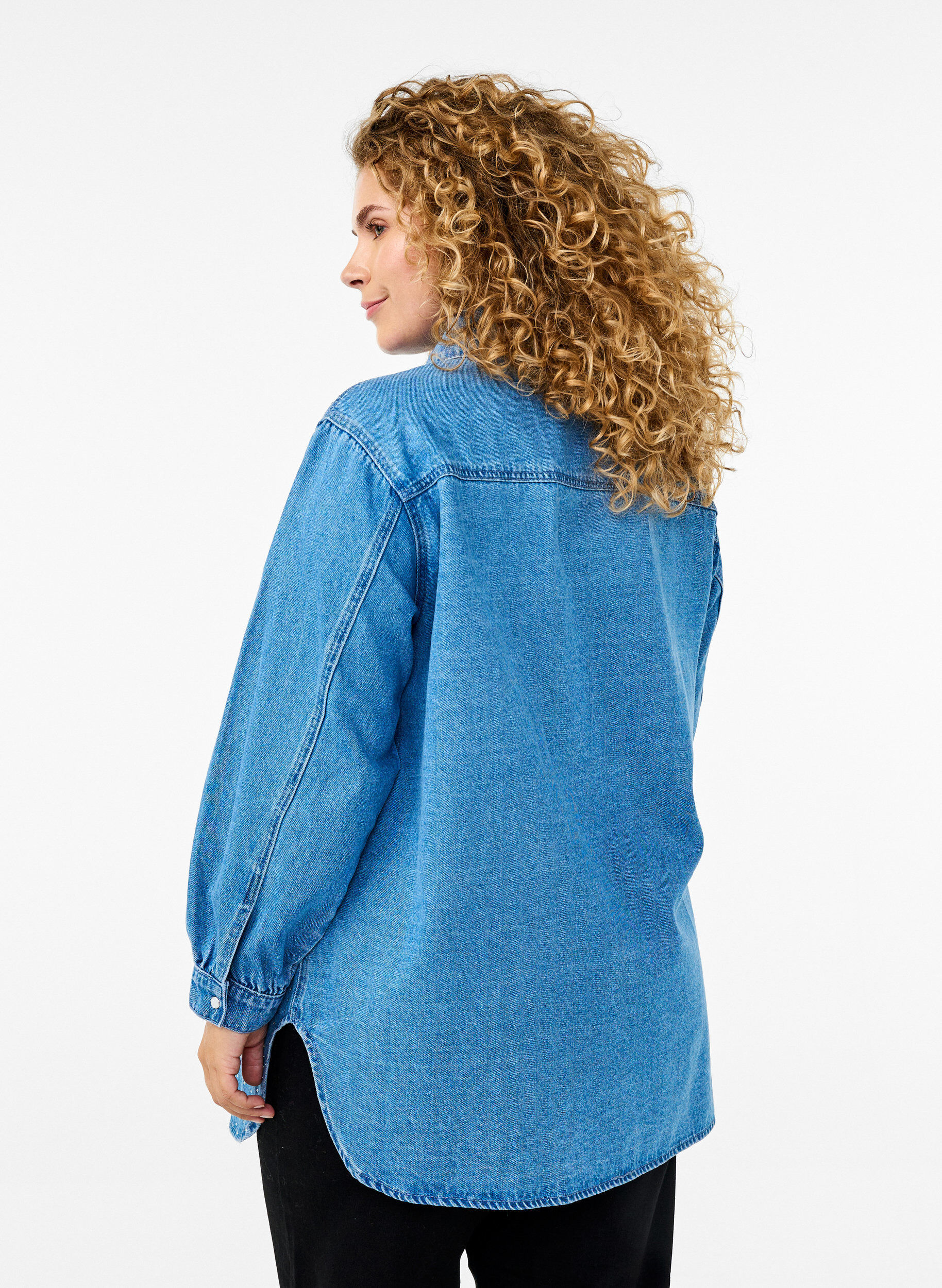 Zizzi Farkkupaita strasseilla, Light Blue Denim, Model image number 1