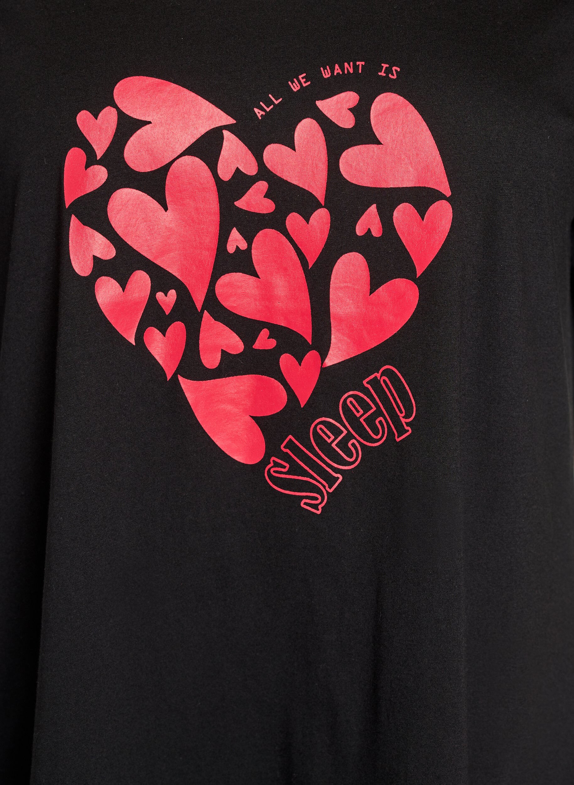 ZizziLyhythihainen y&ouml;paita luomupuuvillaa, Musta, Packshot image number 2