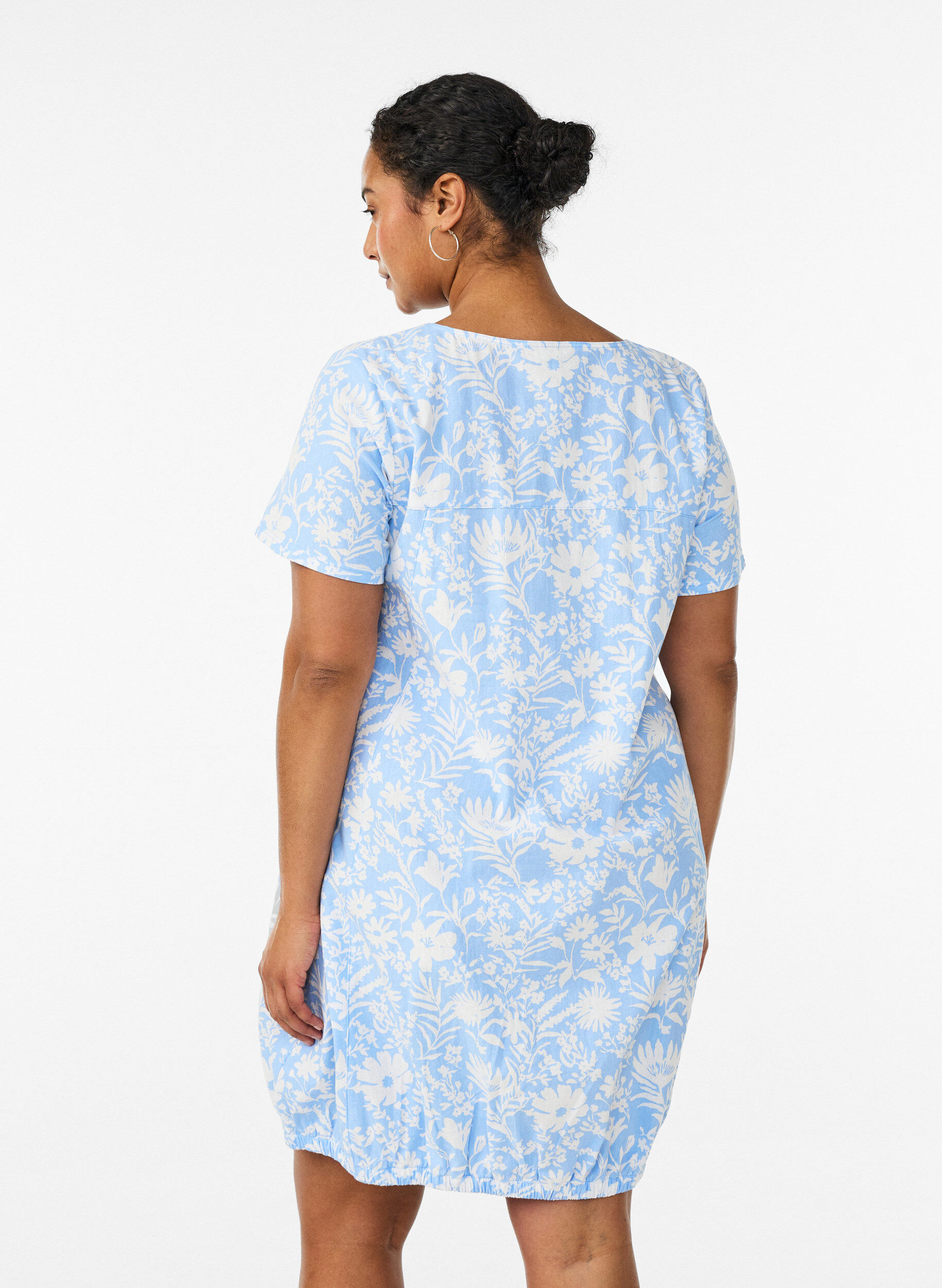 ZizziLyhythihainen painokuvioitu puuvillamekko, Vanilja, Model image number 2