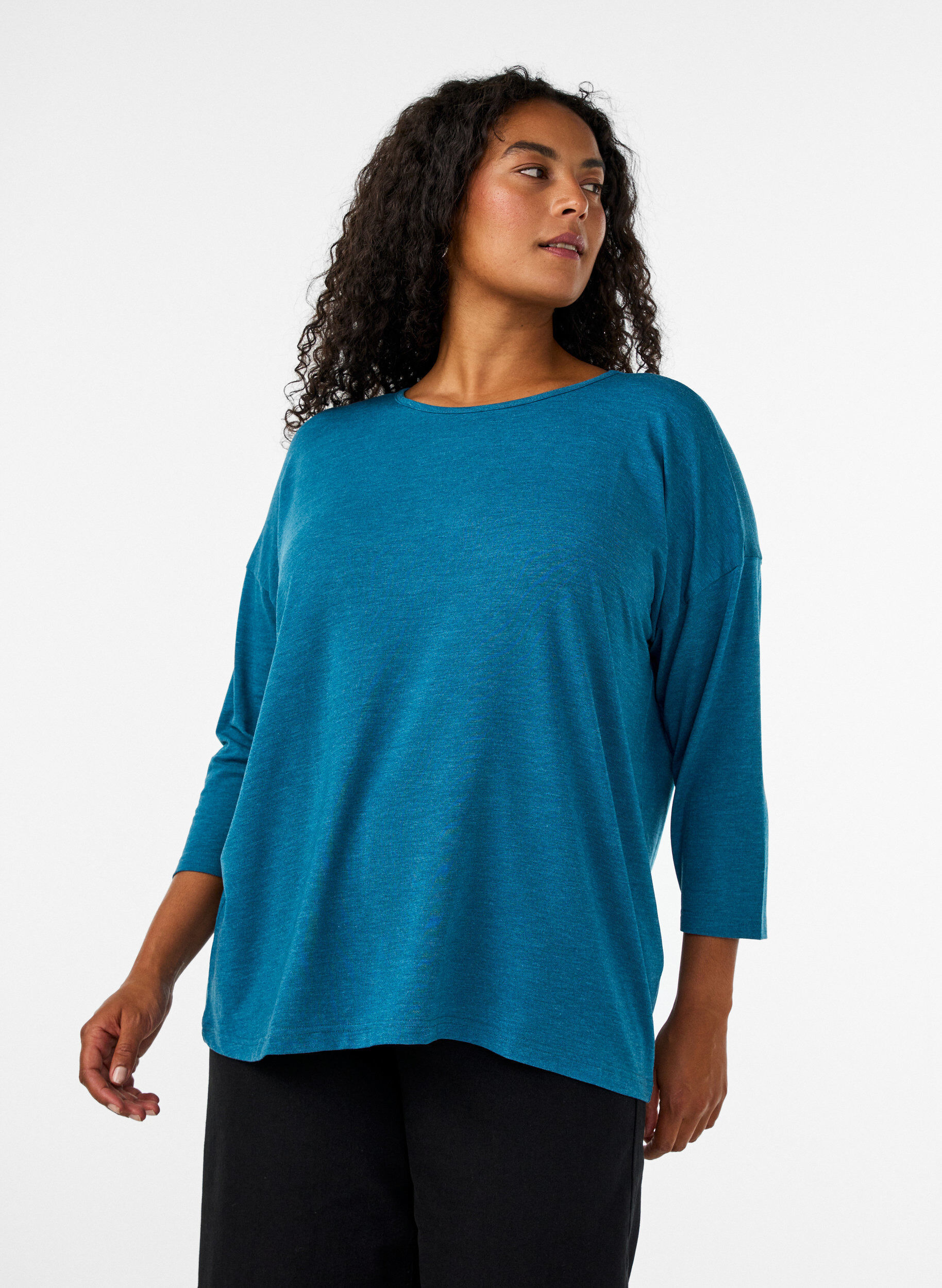 ZizziJersey -pusero 3/4-hihoilla, Sininen, Model image number 0