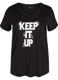 Puuvillainen t-paita treeniin painatuksella, Black Keep