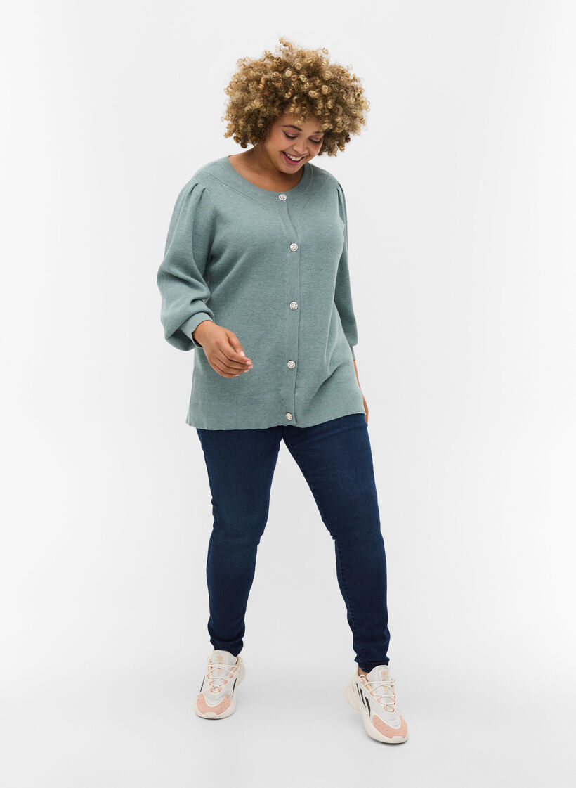 Jegginsit puuvillasekoitteesta, Dark blue denim, Model image number 0