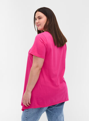 Lyhythihainen puuvillainen t-paita a-mallissa , Beetroot Pur SUMMER, Model image number 1