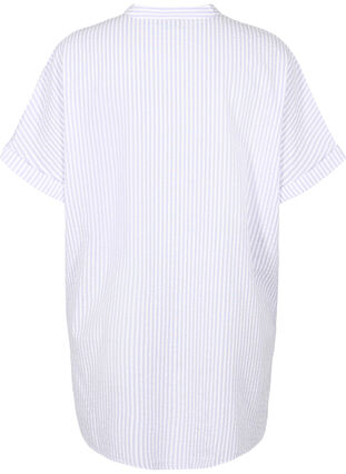 Raidallinen paita, jossa on rintataskut, White/LavenderStripe, Packshot image number 1