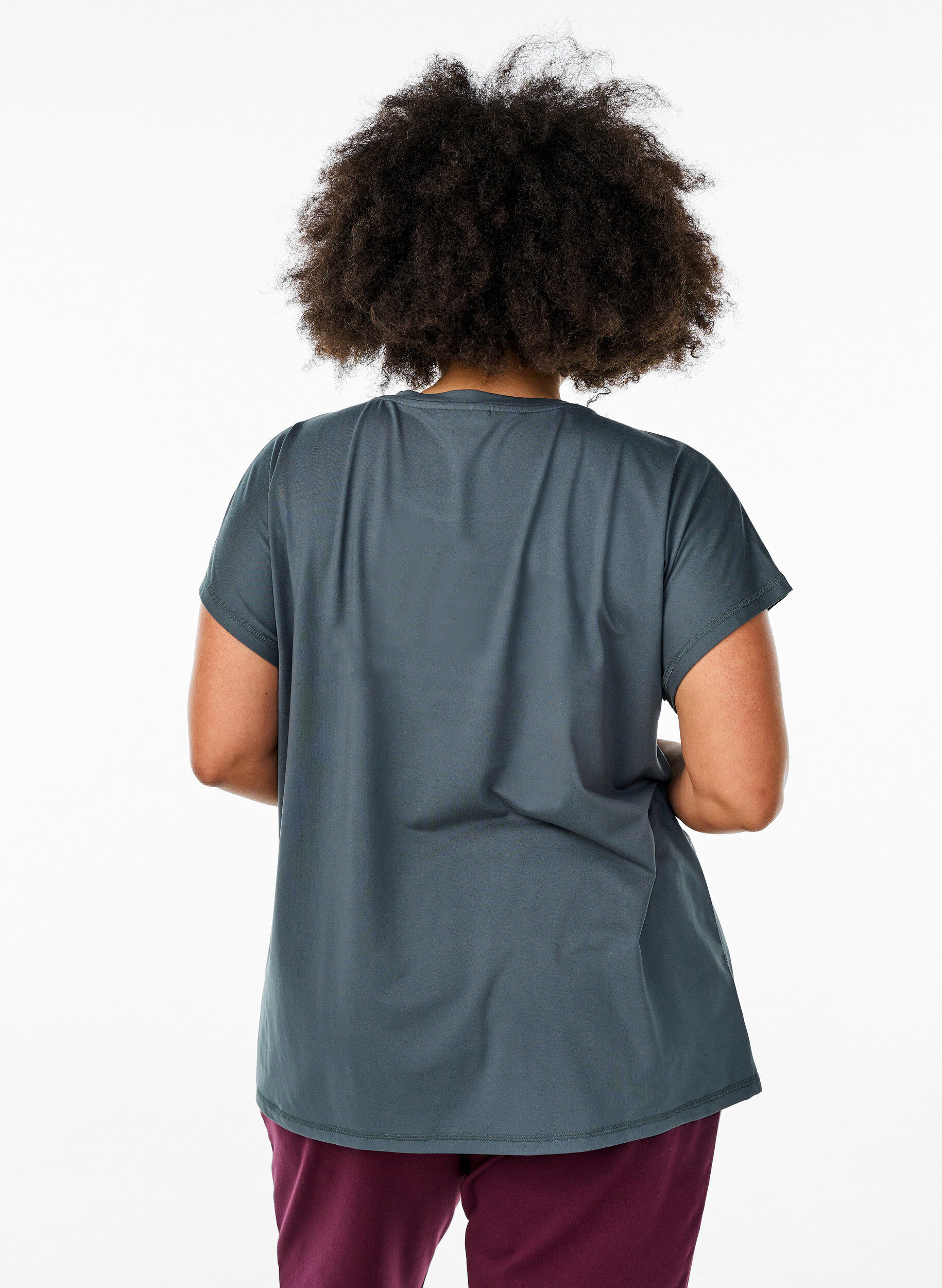 Zizzi Yksiv&auml;rinen treeni-T-paita, Vihre&auml;, Model image number 2