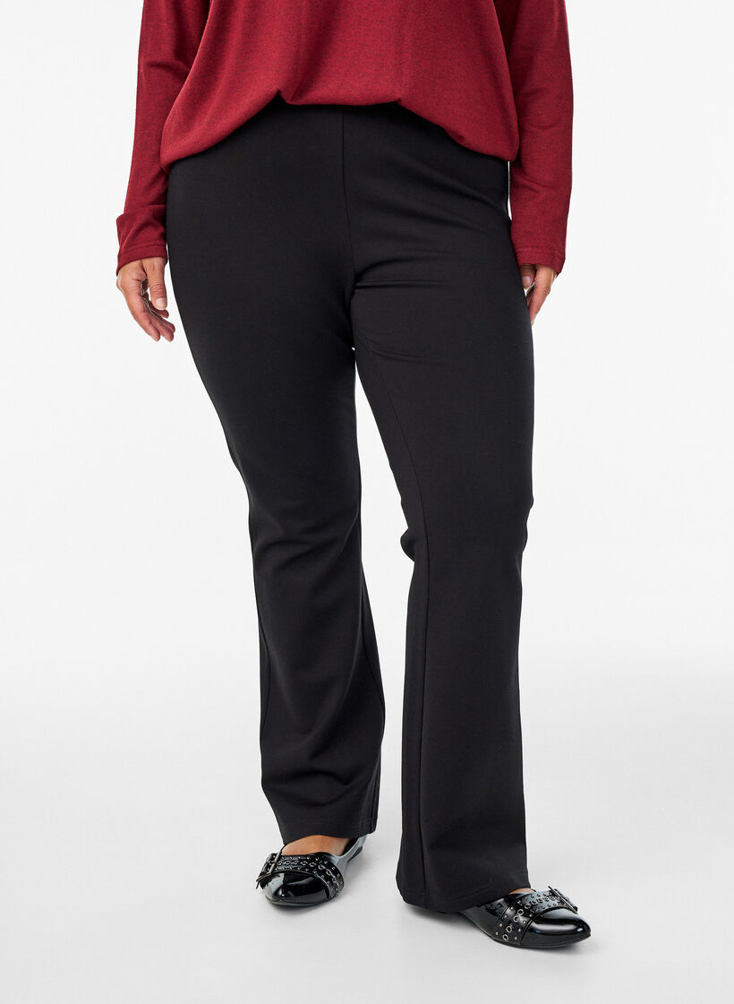 Bootcut-housut viskoosisekoitetta, Musta, Model image number 2