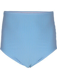 Raidallinen bikinin alaosa, jossa on erittäin korkea vyötärö, BlueWhite Stripe AOP