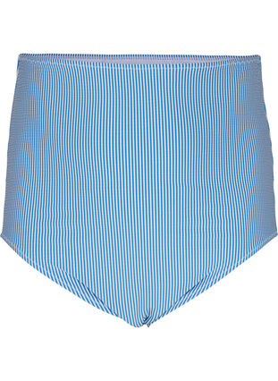Raidallinen bikinin alaosa, jossa on erittäin korkea vyötärö, BlueWhite Stripe AOP, Packshot image number 0