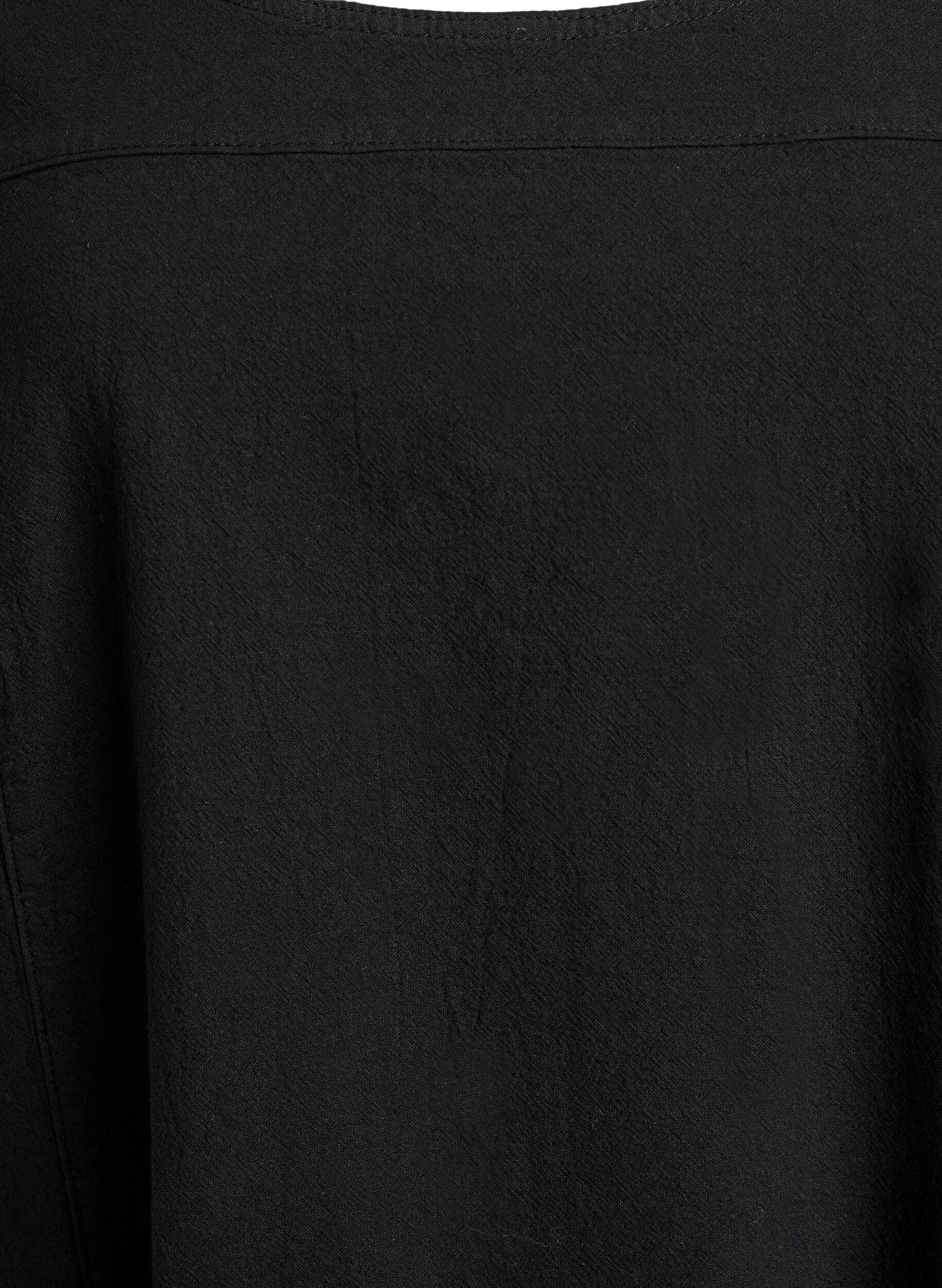 Zizzi Lyhythihainen puuvillamekko, Musta, Packshot image number 2