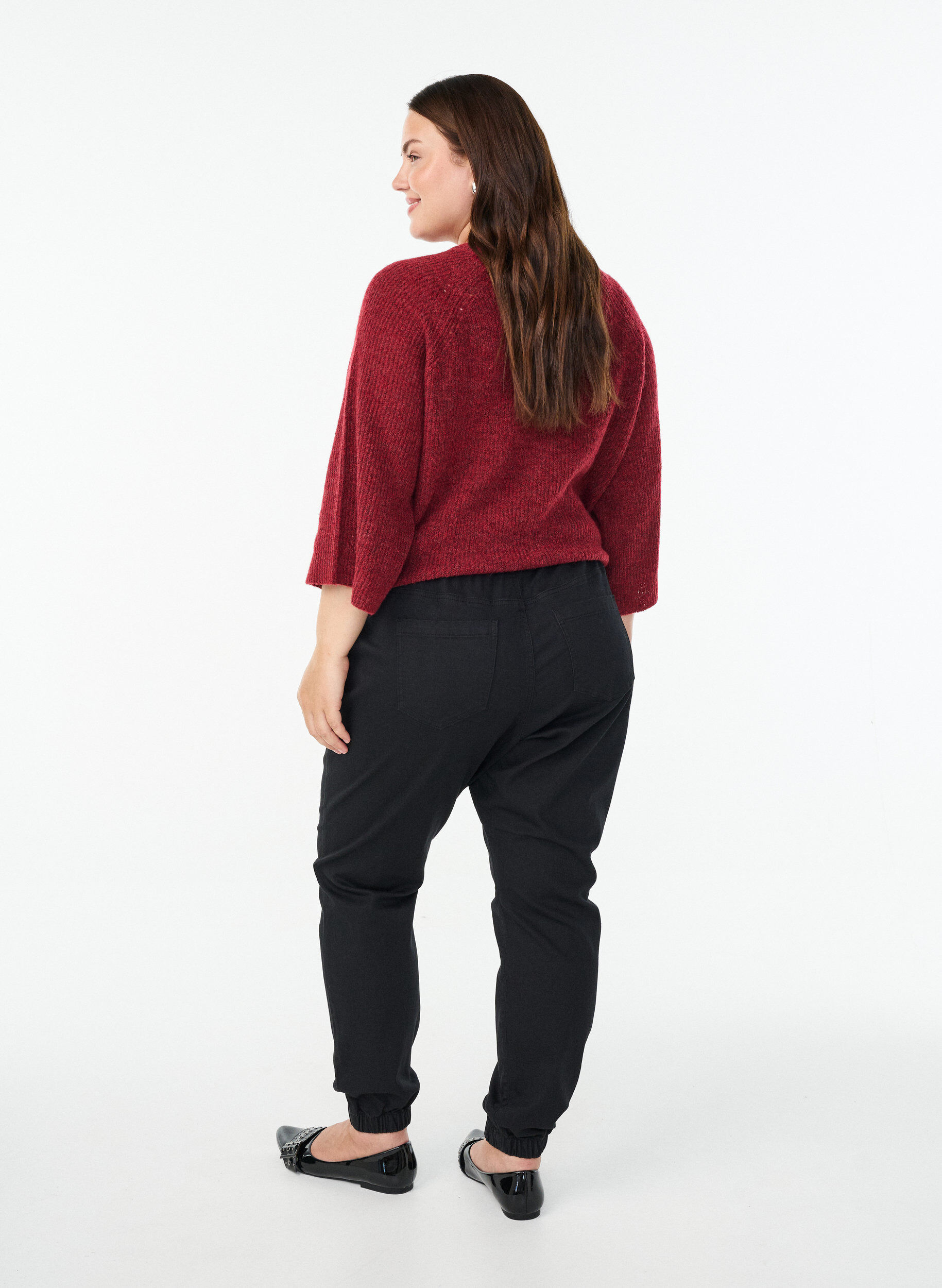 Zizzi Denimhousut taskuilla, Musta, Model image number 1