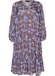 Mekko, jossa on kukkakuviota ja r&ouml;yhel&ouml;helma, Ruskea, Packshot image number 0