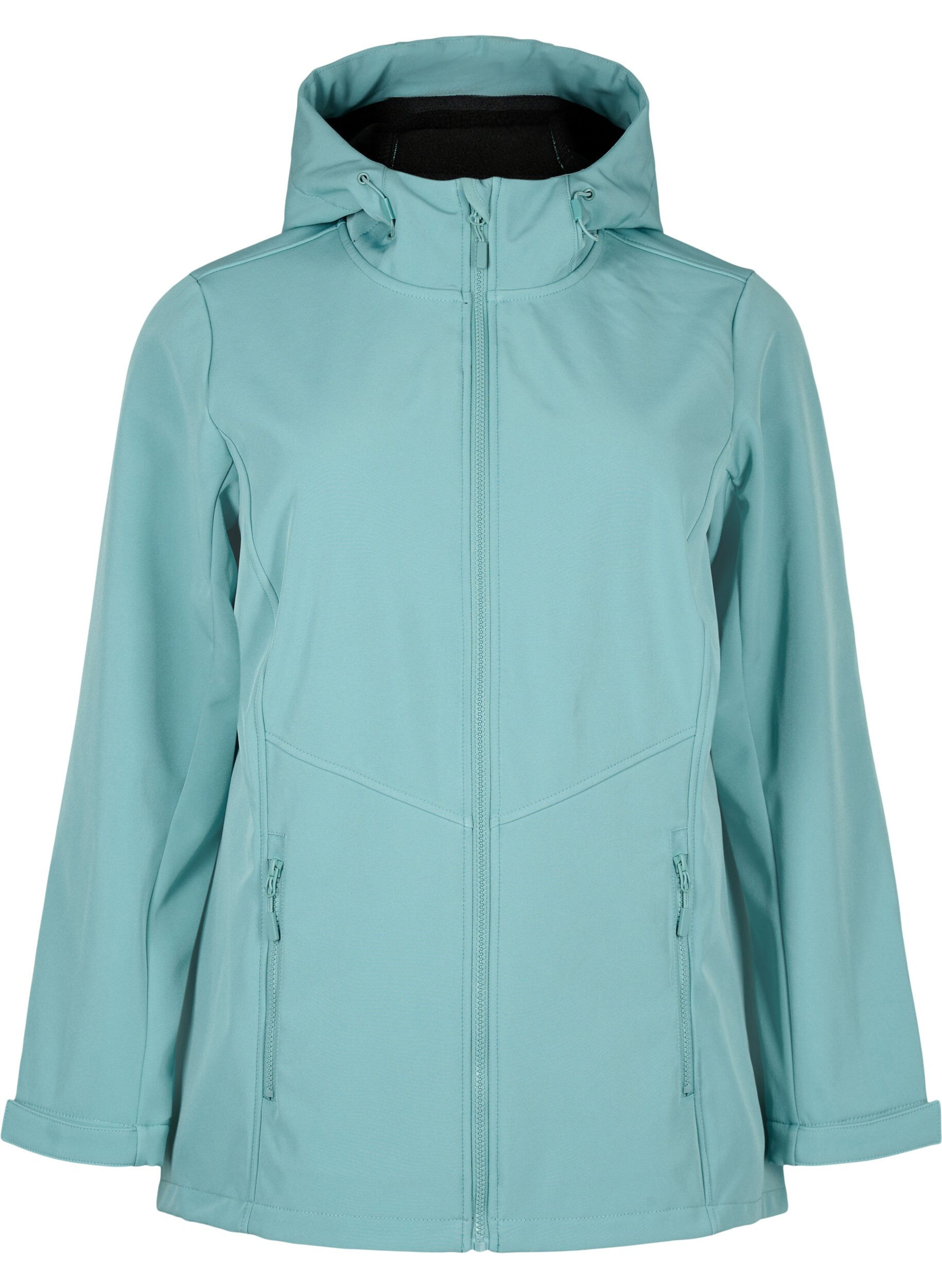 Zizzi Lyhyt softshell-takki, jossa on taskut, Arctic, Packshot image number 0