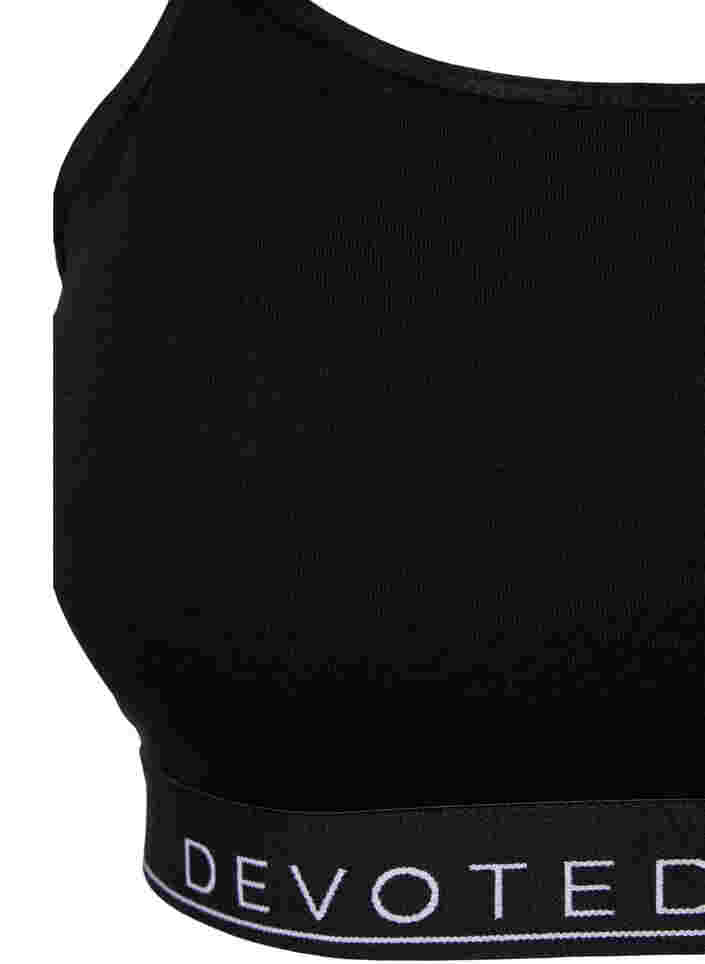 Puuvillaiset rintaliivit säädettävillä olkaimilla, Black, Packshot image number 2
