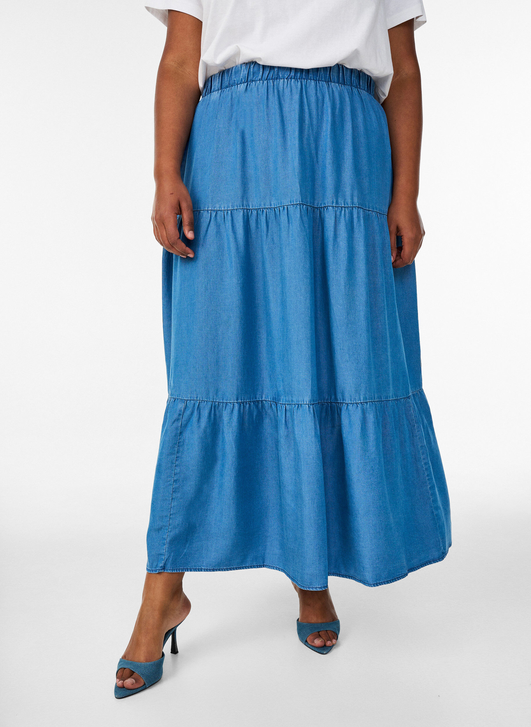 ZizziDenim-maxihame r&ouml;yhel&ouml;ill&auml;, Sininen, Model image number 2