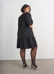 Jacquard-mekko kimaltelevilla yksityiskohdilla ja pussihihoilla, Musta, Model image number 2