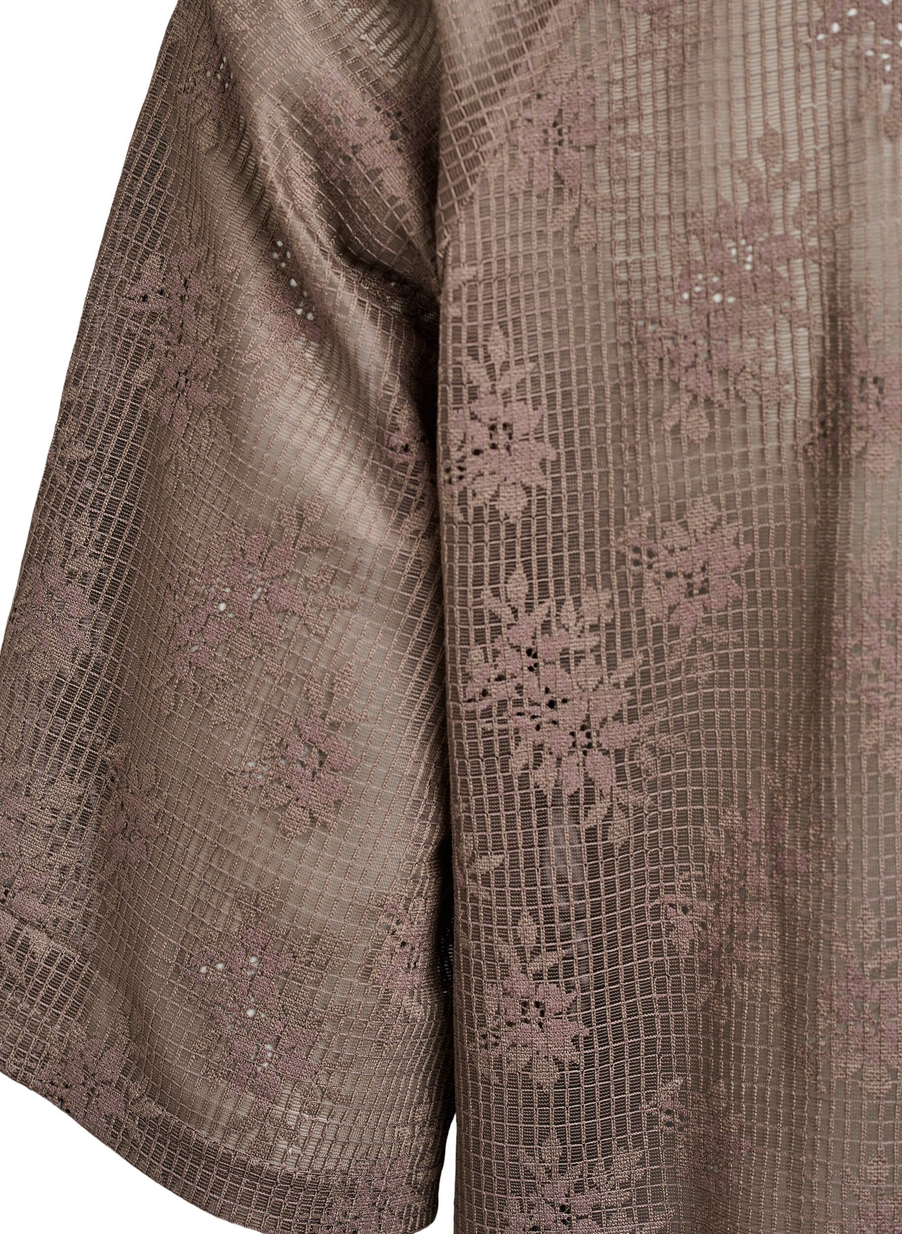 Zizzi Pitsinen T-paita teksti-printill&auml;, Ruskea, Packshot image number 3