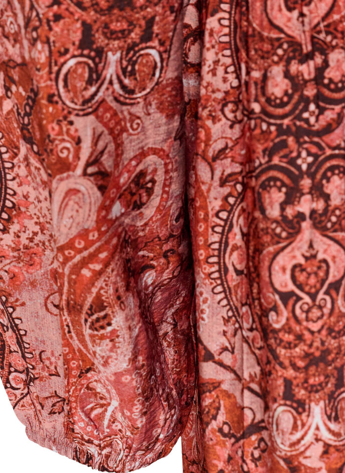 Viskoosimekko midipituudella ja paisleykuosilla, Oranssi, Packshot image number 3