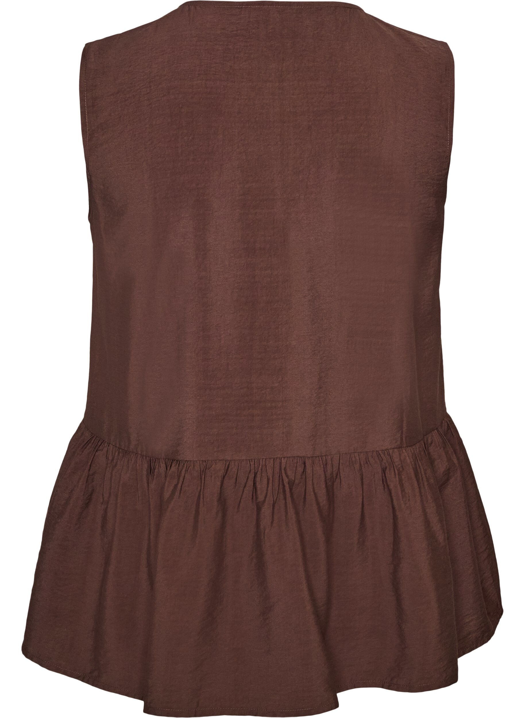 ZizziHihaton peplum-pusero koristenapeilla, Ruskea, Packshot image number 1