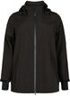 Lyhyt softshell-takki irroitettavalla hupulla, Musta, Packshot image number 0