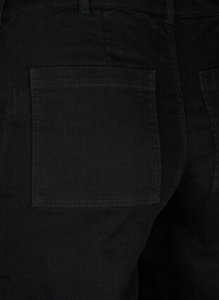 Korkeavyötäröiset leveälahkeiset farkut, Black, Packshot image number 3