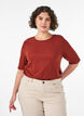 Ribattu jerseypusero, jossa on lyhyet hihat, Punainen, Model image number 0