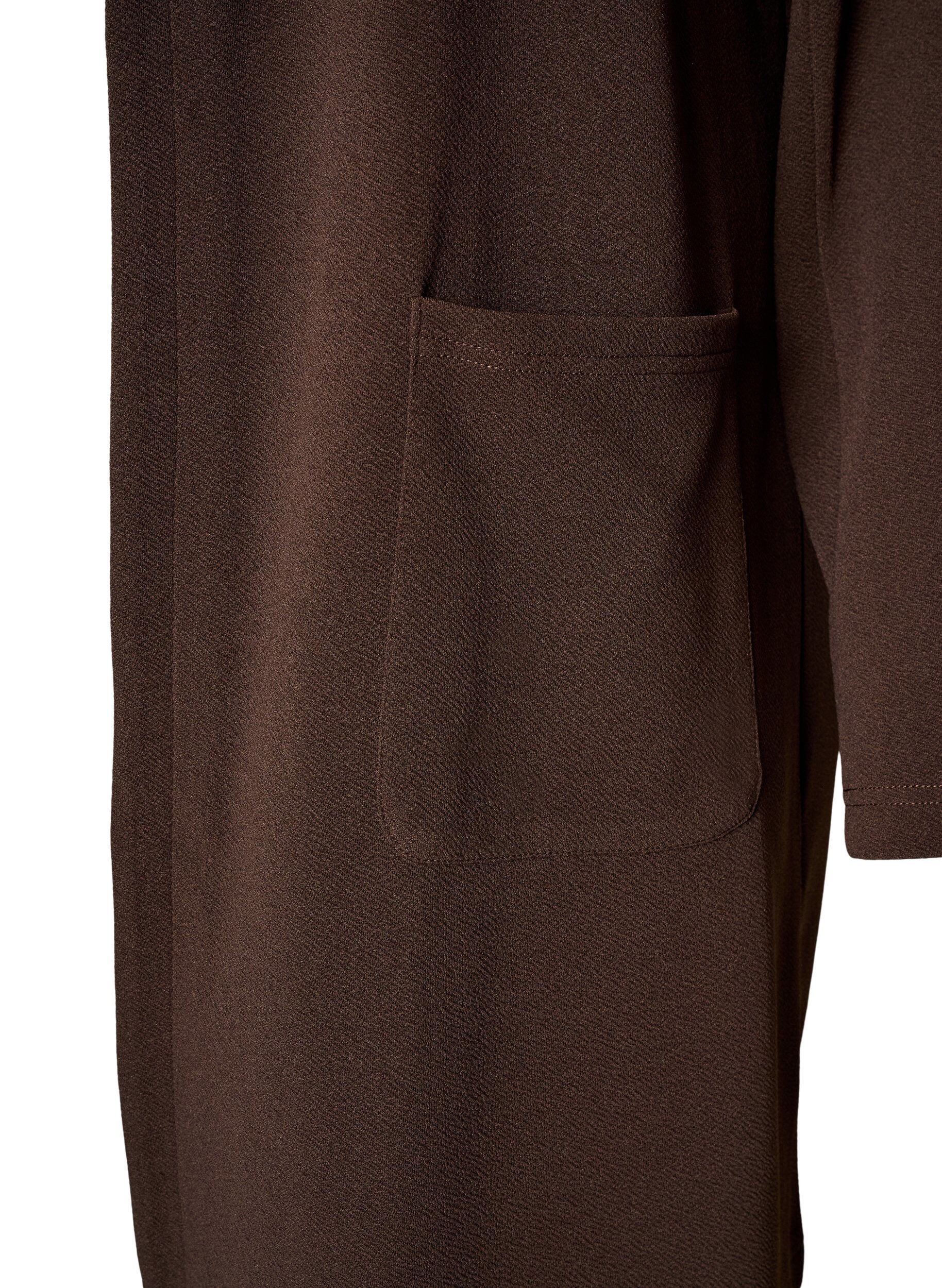 ZizziPitk&auml; takki taskuilla, Ruskea, Packshot image number 3