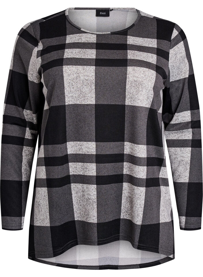 Pitkähihainen kuviollinen pusero, Harmaa, Packshot image number 0