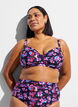 Kaarituelliset bikiniyl&auml;osa kuosilla, Violetti, Model image number 0