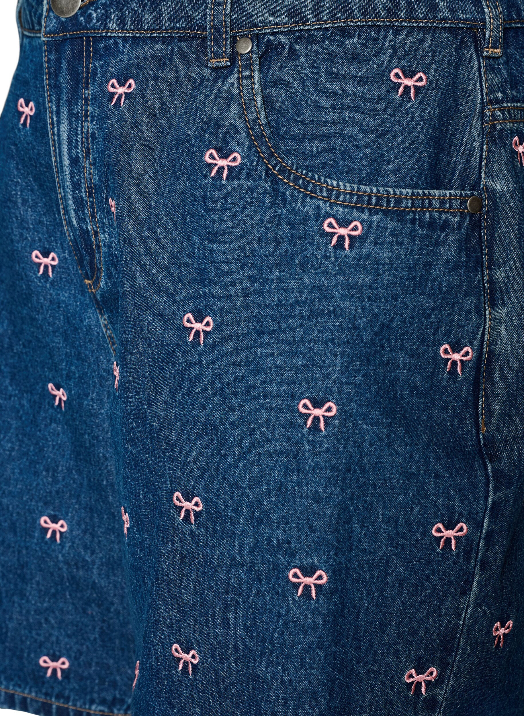 ZizziKirjailut denimshortsit, Sininen, Packshot image number 2