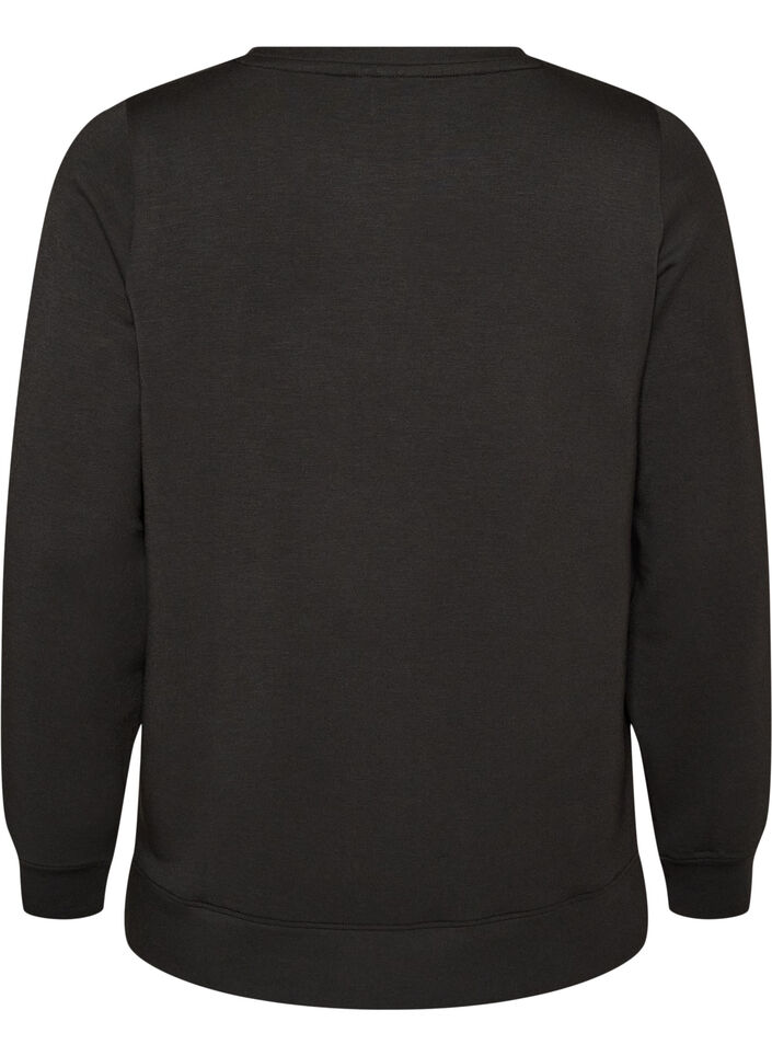 Pitk&auml;hihainen jerseypusero py&ouml;re&auml;ll&auml; p&auml;&auml;ntiell&auml;, Musta, Packshot image number 1
