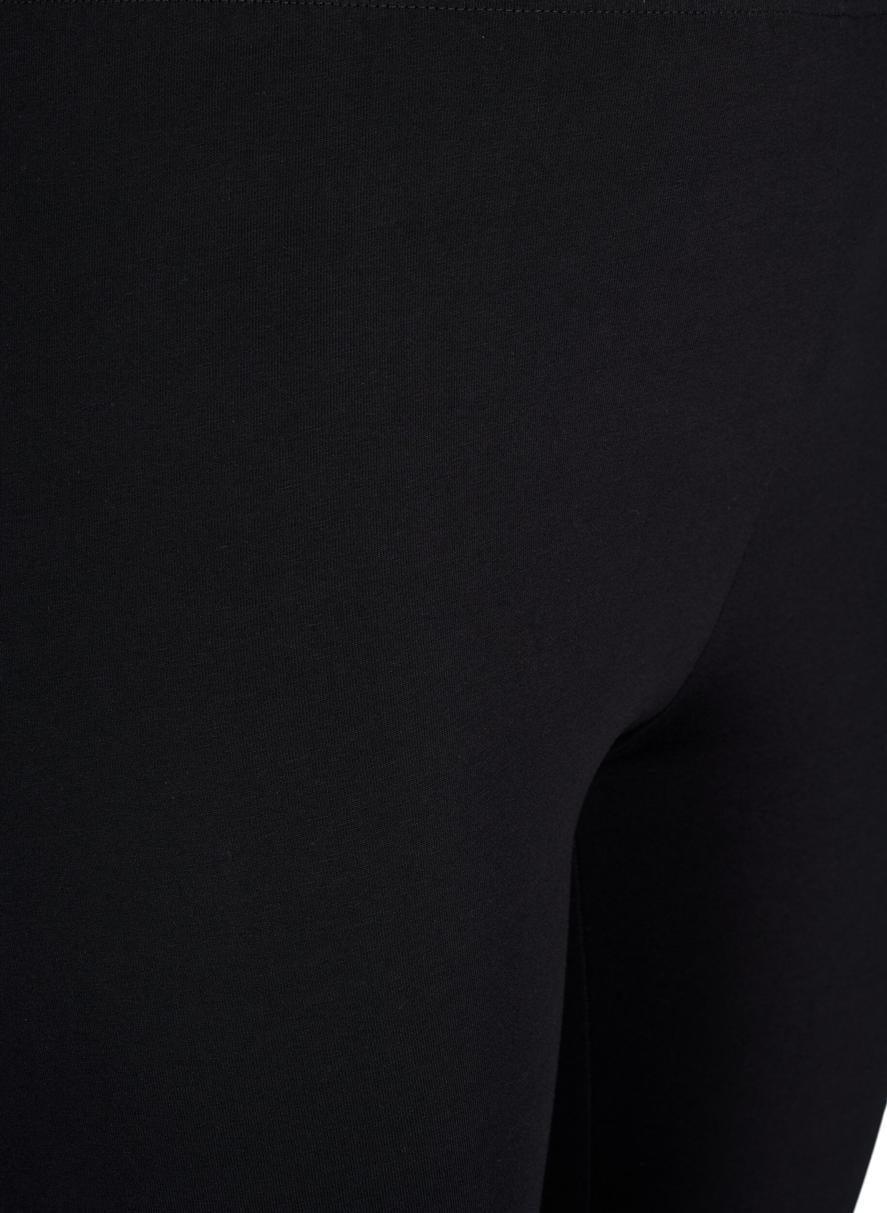 Zizzi FLASH &ndash; 2-pack 3/4-puuvillaleggingsit, Musta, Packshot image number 3