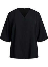 FLASH &ndash; V-aukkoinen paitapusero 3/4-hihoilla, Musta