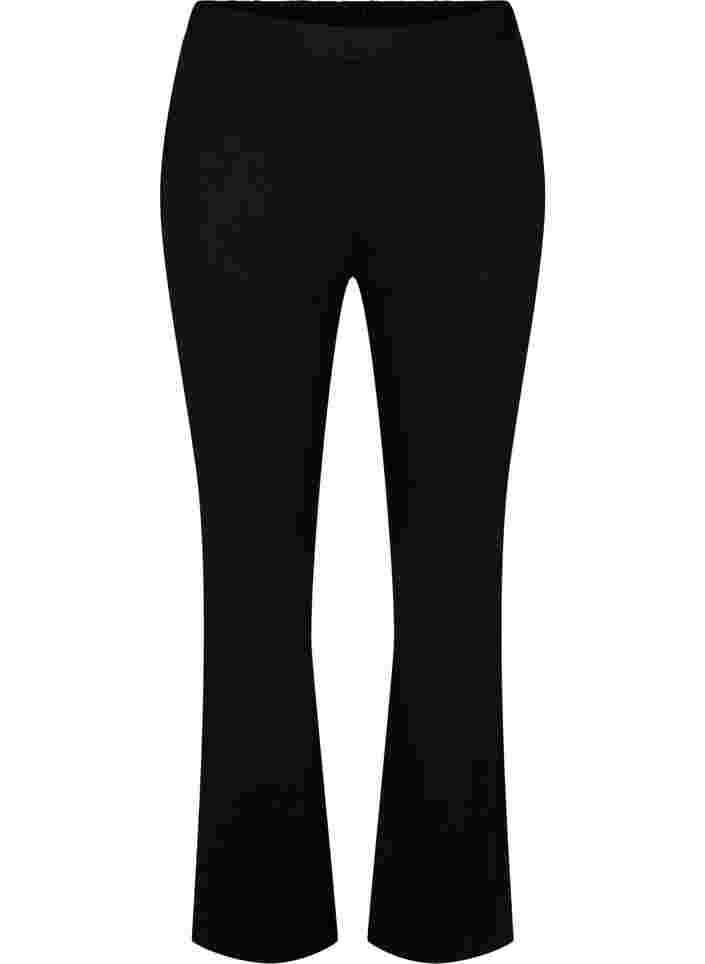 Leveälahkeiset housut, Black, Packshot image number 0