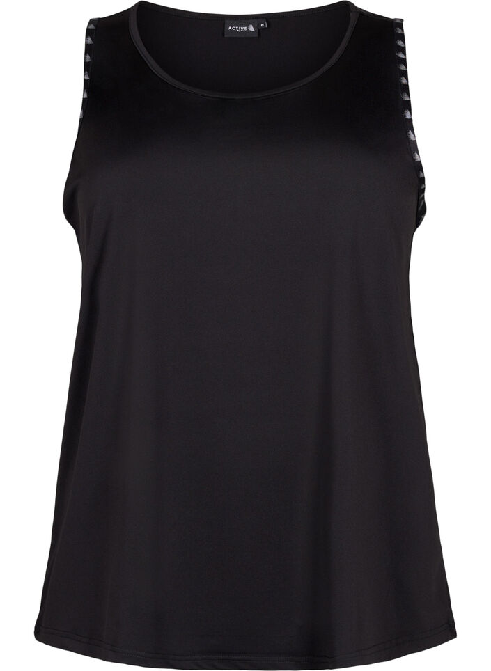 Yksivärinen treenitoppi , Black, Packshot image number 0