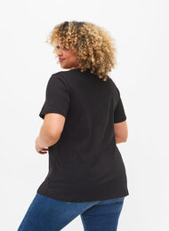 Yksivärinen perus t-paita puuvillasta, Black, Model