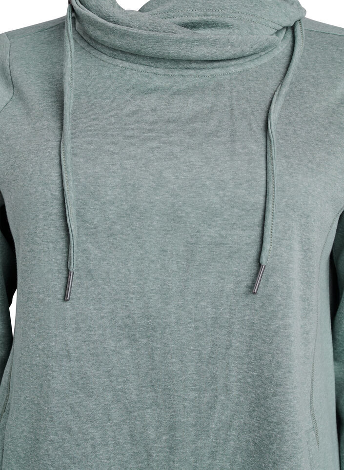 FLASH - Lyhyt swetarimekko korkealla kauluksella ja taskuilla, Vihre&auml;, Packshot image number 2