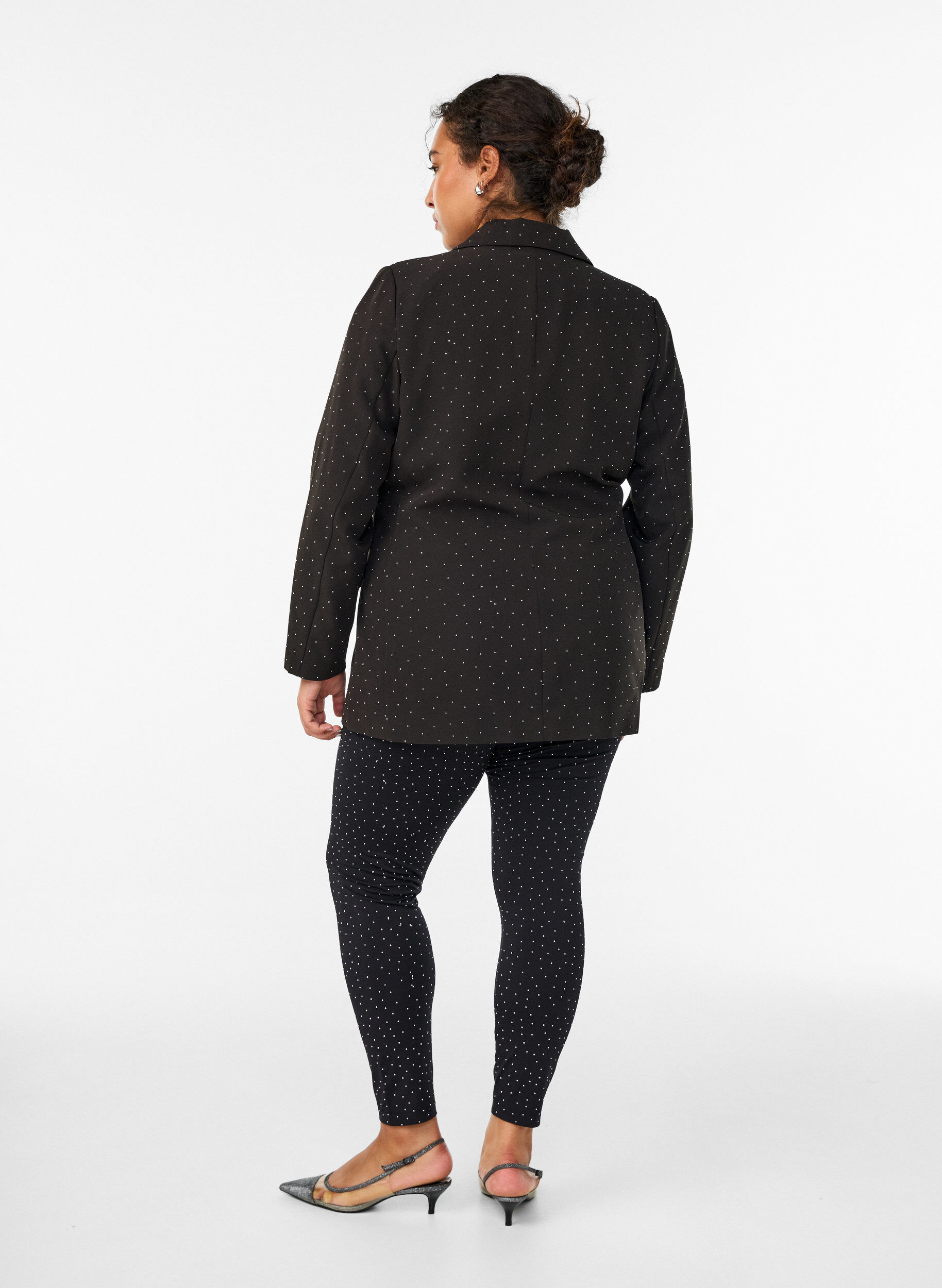 Zizzi Leggingsit strasseilla, Musta, Model image number 2