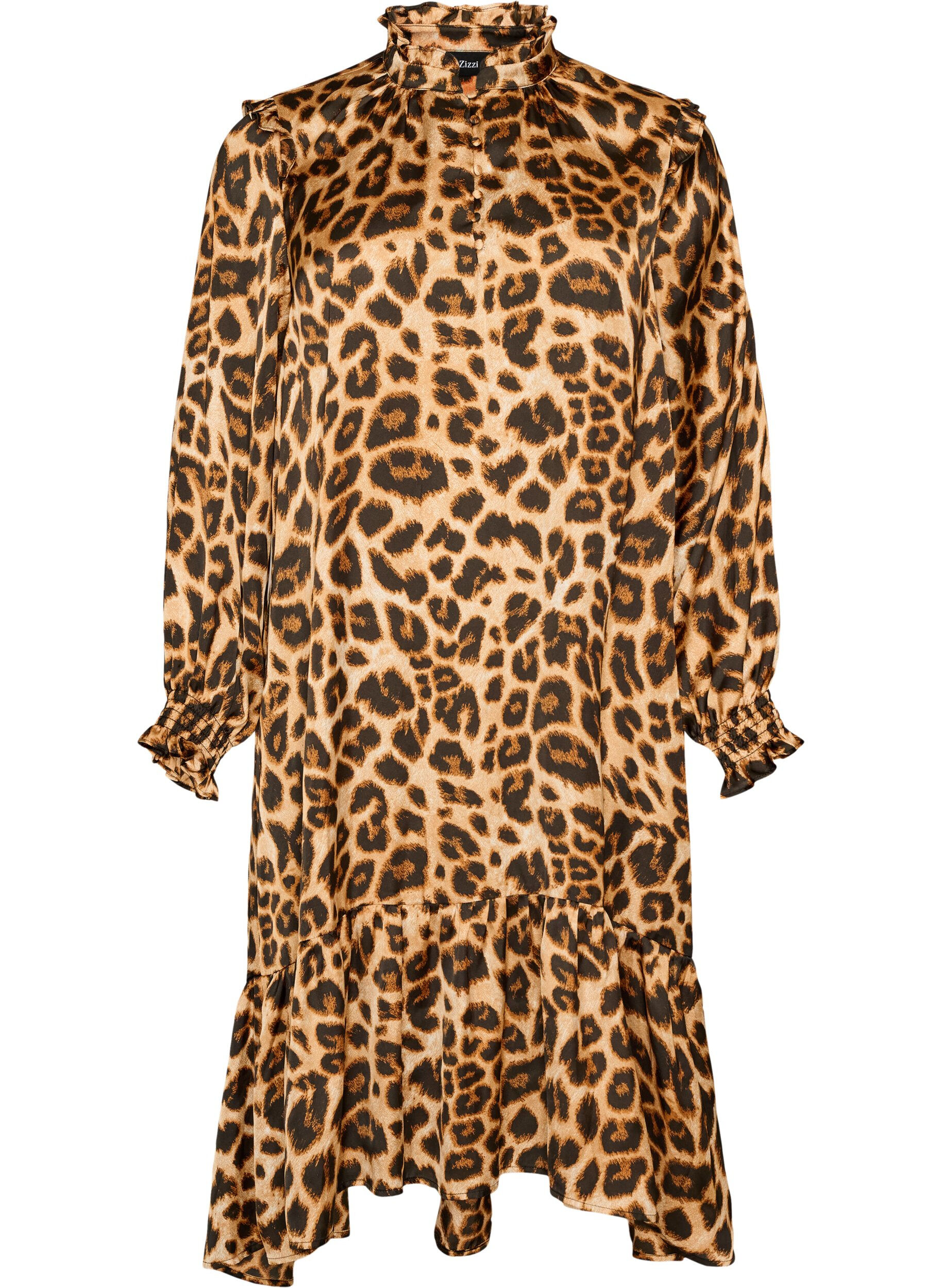 ZizziMekko leopardikuosilla ja r&ouml;yhel&ouml;yksityiskohdilla, Ruskea, Packshot image number 0