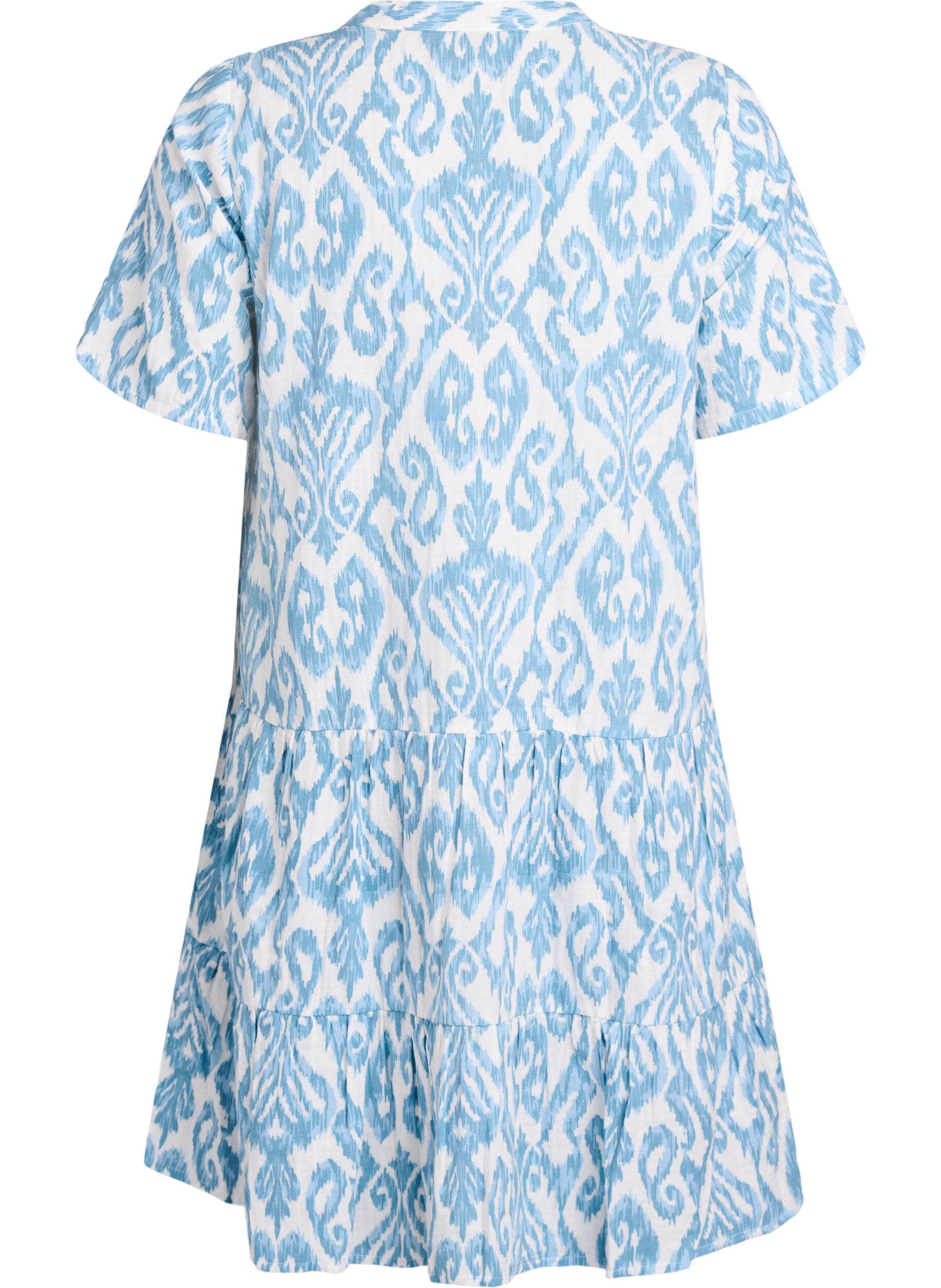 ZizziLyhyt A-linjainen mekko puuvillamusliinista, Vanilja, Packshot image number 1