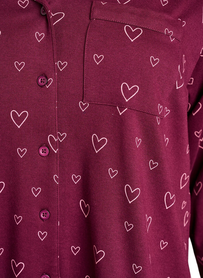 Puuvillainen pyjamapaita rintataskulla, Punainen, Packshot