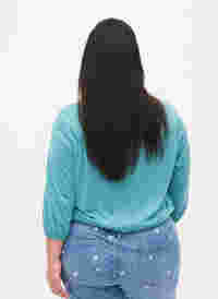 Yksivärinen pusero 3/4-hihoilla , Brittany Blue Mel., Model