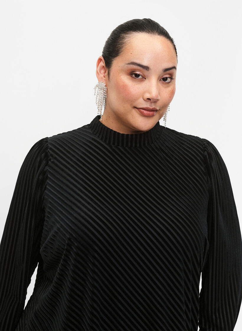 Veluurimekko tekstuurilla, Black, Model image number 2