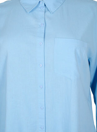 Pitkä paita pellava-viskoosisekoitteesta, Chambray Blue, Packshot image number 2